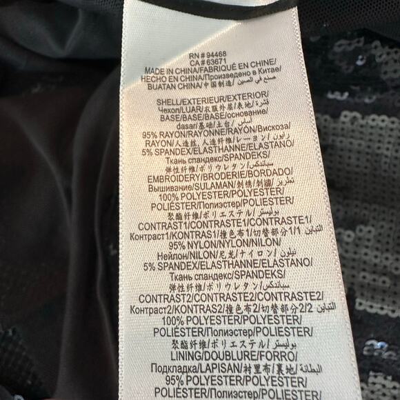 BCBGMAXAZRIA Strapless Sequined Formal Party Gown Size 12 Black - Picture 11 of 12